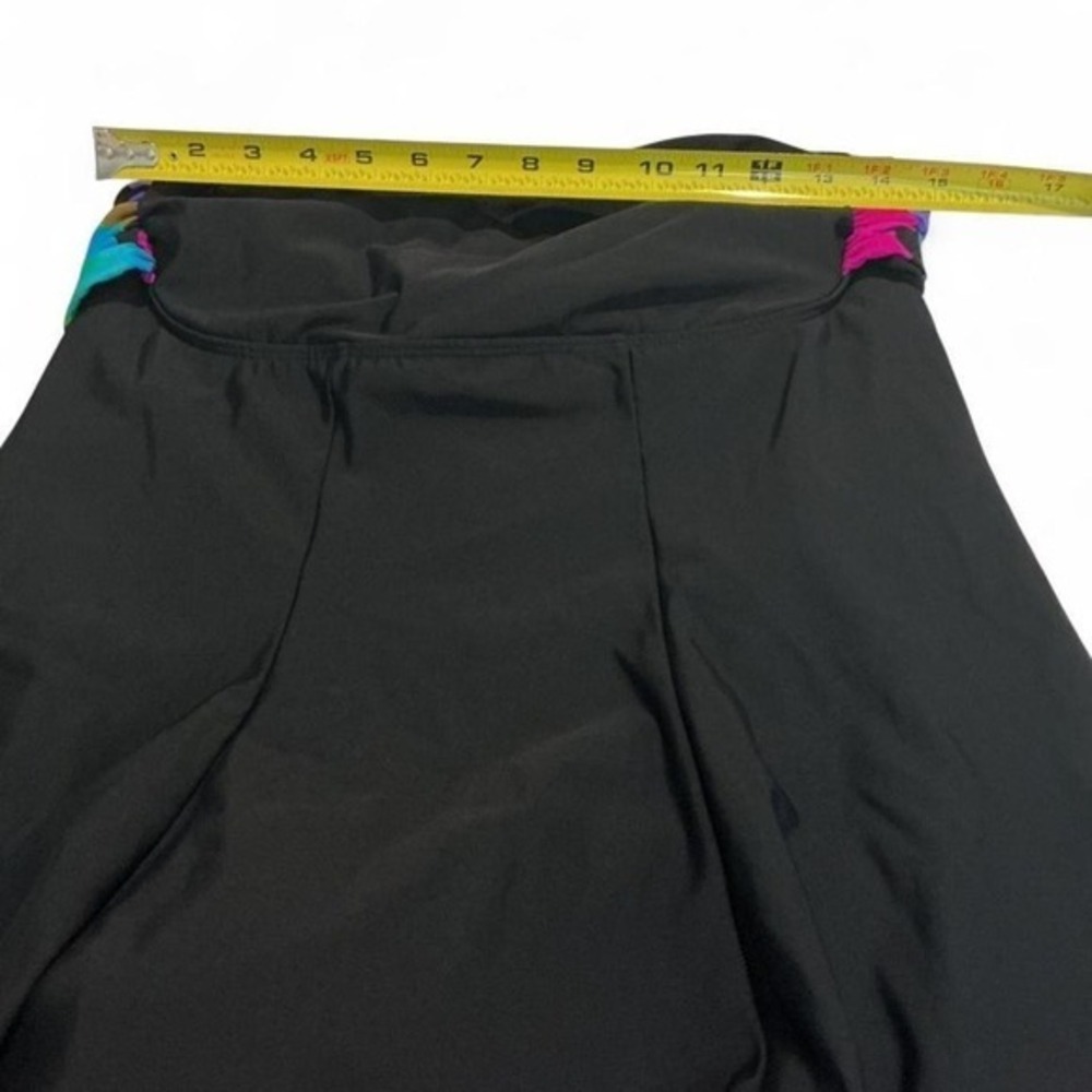 Roaman's‎ Swim dress Women 14W Black Floral Sash Excellent Attached Brief Skort - Picture 4 of 8